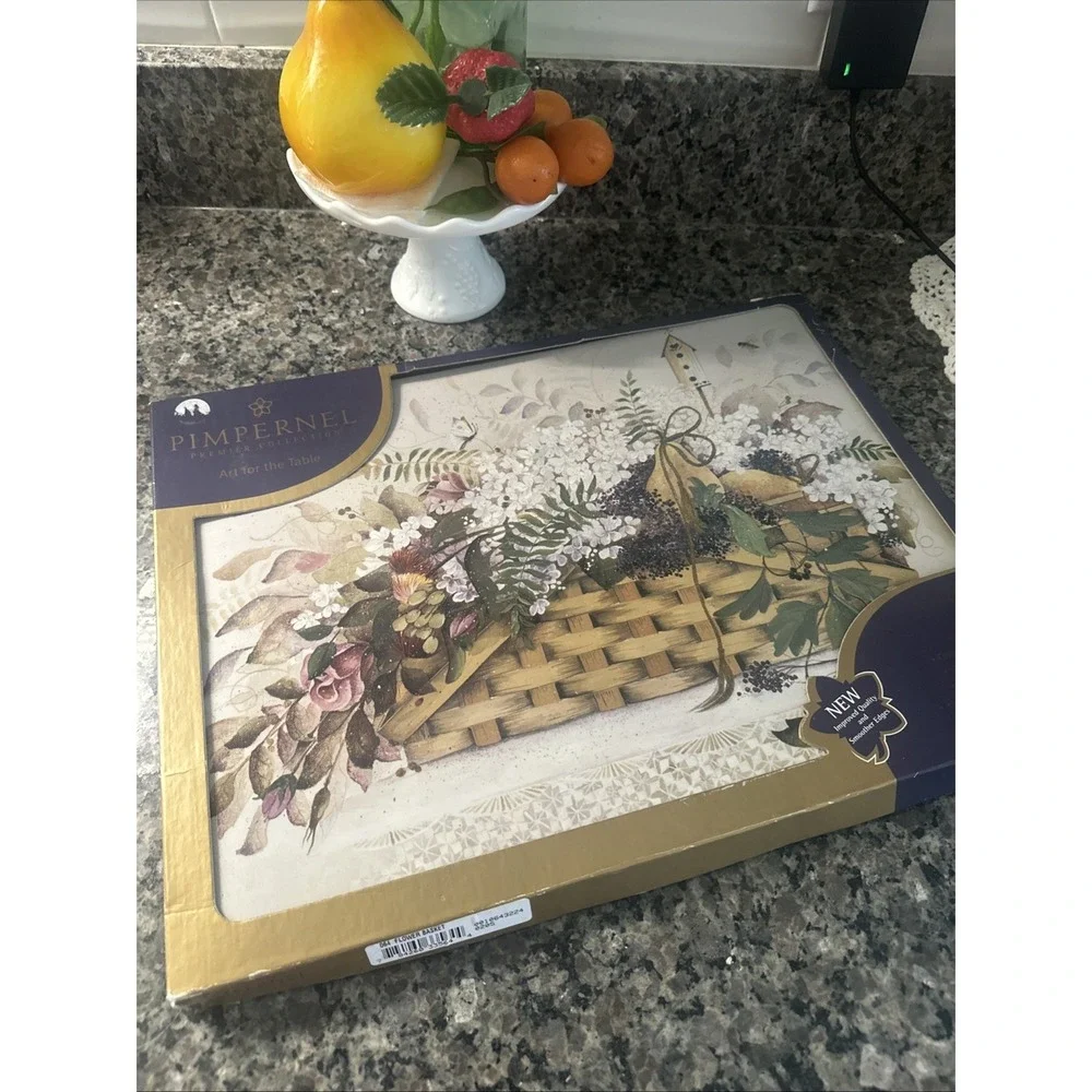 Pimpernel Cork Backed Placemats Set of 4 Floral Basket  Assorted